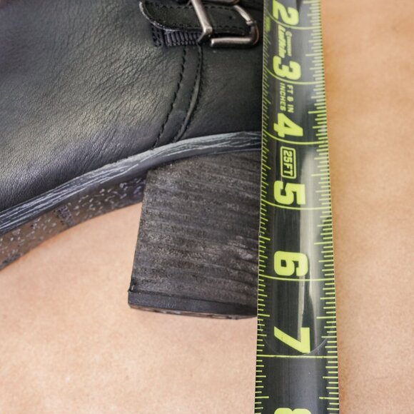 Josef Seibel Women Britney Black Leather Double Buckle Zip Ankle Boots 8US EUR38 - Picture 6 of 8